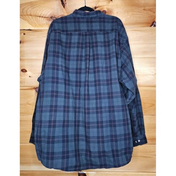 Roundtree & Yorke Shirt Men's 3XT Red,Green Plaid Long Sleeve Button Down - Picture 10 of 12